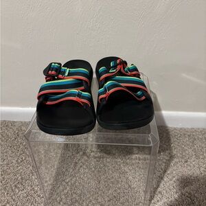 Women’s Striped Chillo Sandals - Black and Multicolor